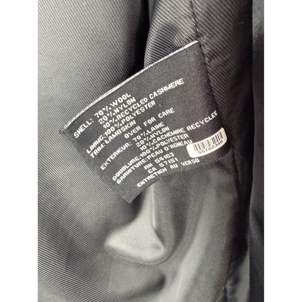 Cole Haan Mens Wool Cashmere Blend Car Coat Black‎ Lambskin Trim Size L Warm - Picture 7 of 13